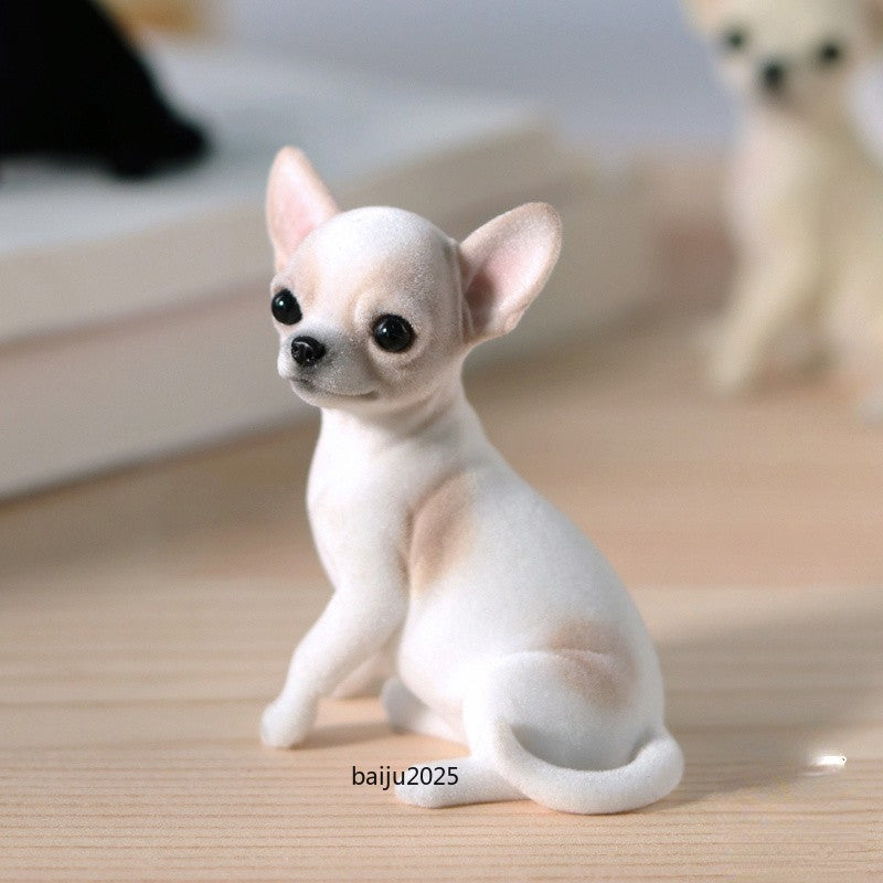 2.36" Simulation Chihuahua-Mini Animal Dog Statue Desktop Decoration Gift