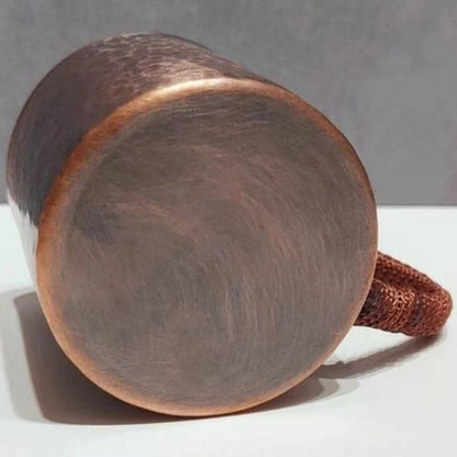 150ml 2.36’mini Vintage Red Copper Hand Engraving Hammer Texture Mug Tea Cup
