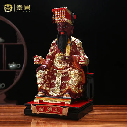 Lord Yan God,King of Hell Statue,Resin Ten Halls of Yama Figurine Taoist Deities