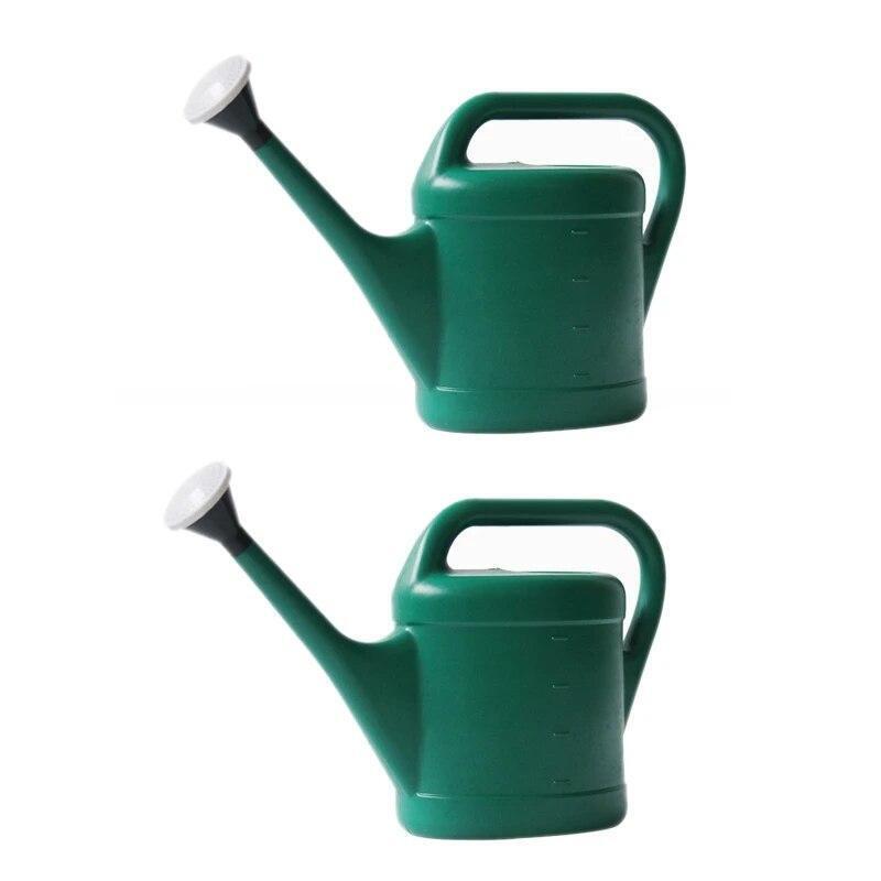 2-Gallon Plastic Watering Can Green Durable and Stylish Garden Essential