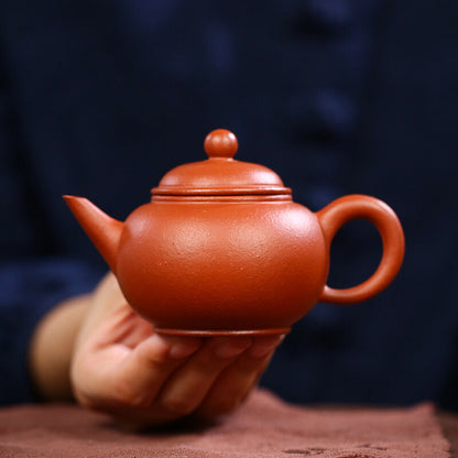 5oz Shuiping Pot Marked Traditional One Infuser Hole Yixing Zisha Zhu Clay Pot