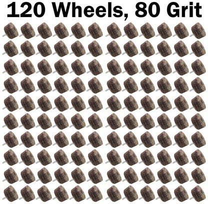 120 Pack ¼" Shank 80 Grit Flap Wheel Sandpaper for use with Power Tools