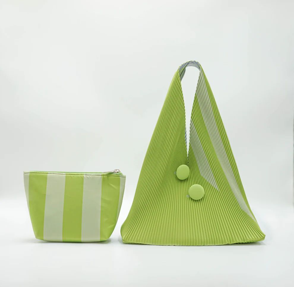 Rainbow Bag Pleated Foldable Purse Knitted Shoulder Bag Hand-held Versatile 1PC