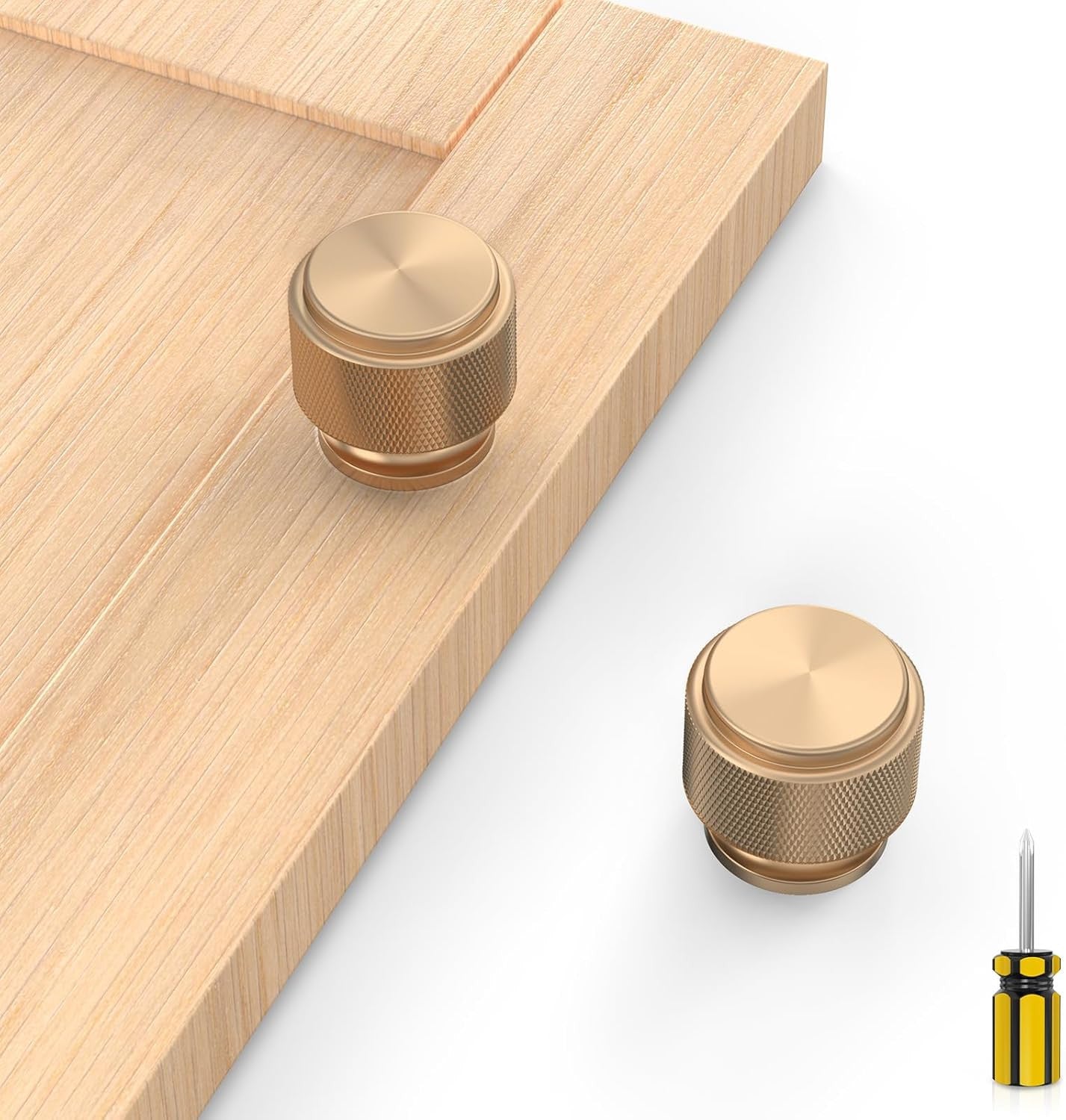 10 Pack Champagne Bronze Knurled Kitchen Cabinet Knobs, Cupboard Handles Kitchen