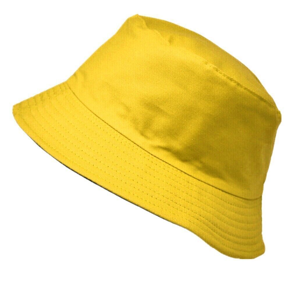 Unisex 100% Cotton Bucket Hat Boonie Hunting Fishing Outdoor Reversible Cap