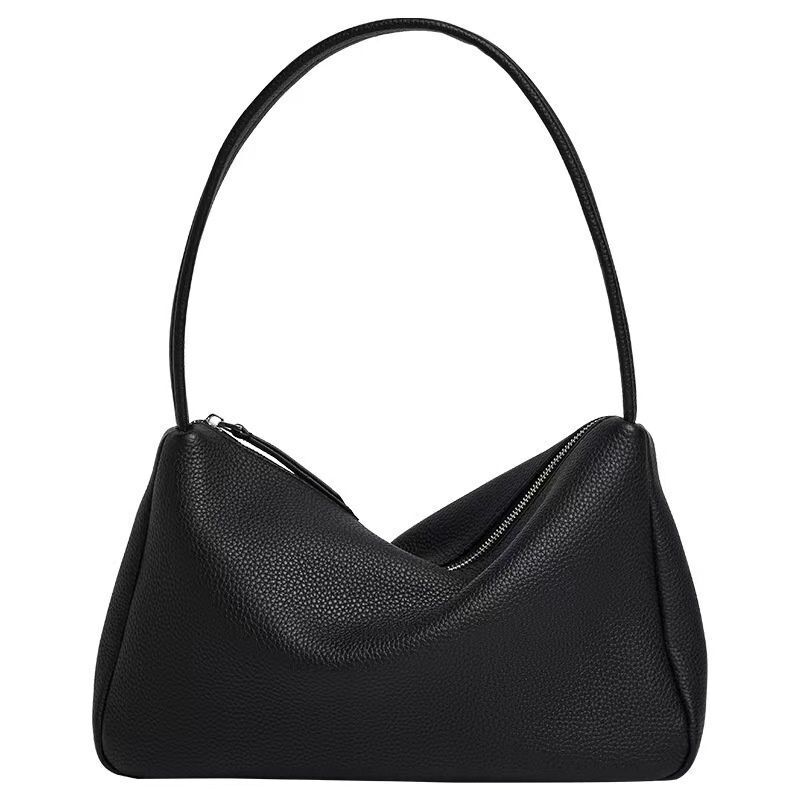 First Layer Cowhide French Single Shoulder Underarm Bags Soft Hobo Bag Leather