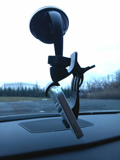 Smartphone Holder for Car Windshield, Suction Mount with 360 Degree Rotation