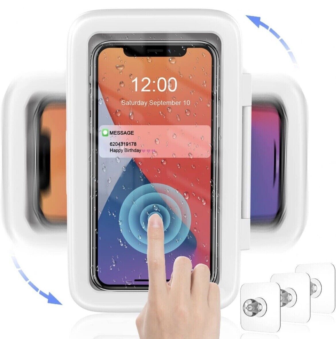 Soporte para Telefono Caja Tactil Impermeable Sujetador de Almacenamiento Pared