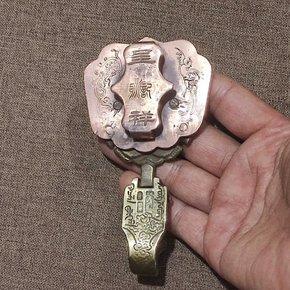 Vintage Red Copper Fish Belt Buckle 4.33×2.56in 165g Inlaid Brass Craft