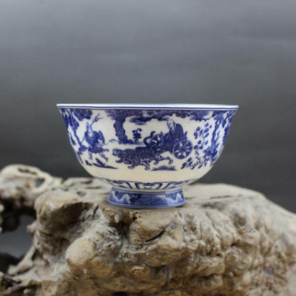 Chinese Jingdezhen Porcelain Blue and White Personage Bowl #2