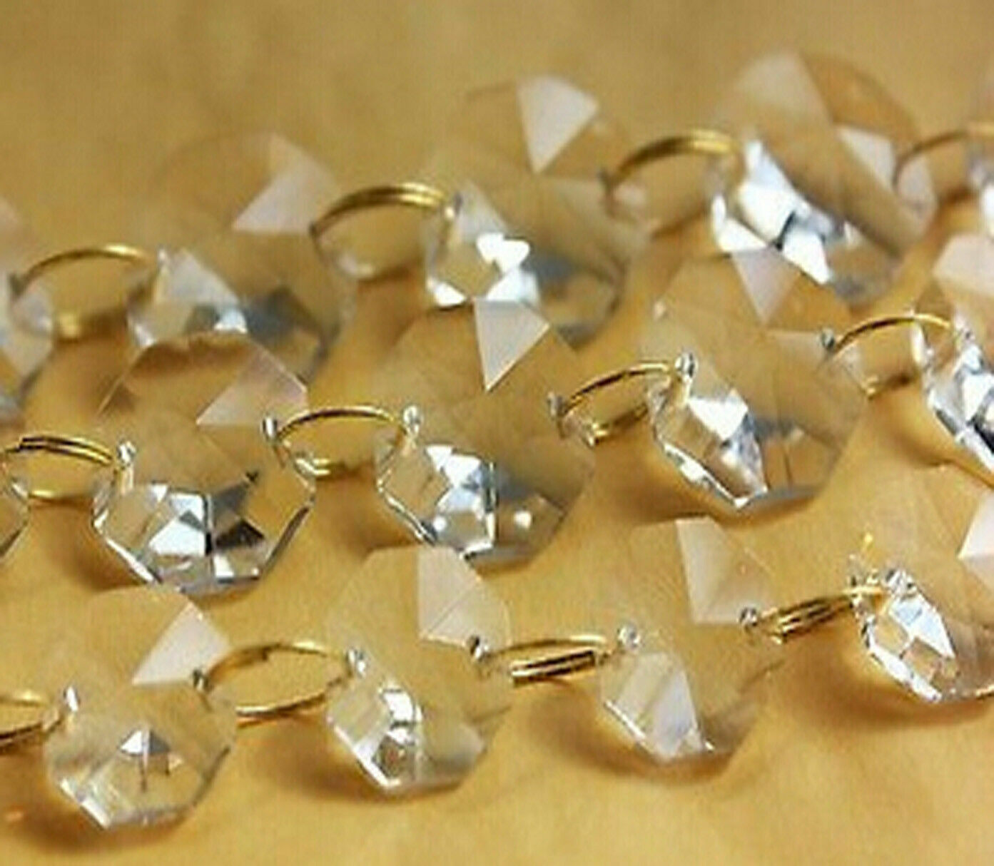 33FT Crystal Chandelier Prism Glass Bead14mm Octagon Chain Wedding Garland Part