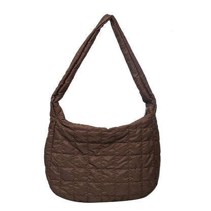 High Quality Cotton Feather Down Shoulder Bag Winter Handbags Tote Messenger Bag