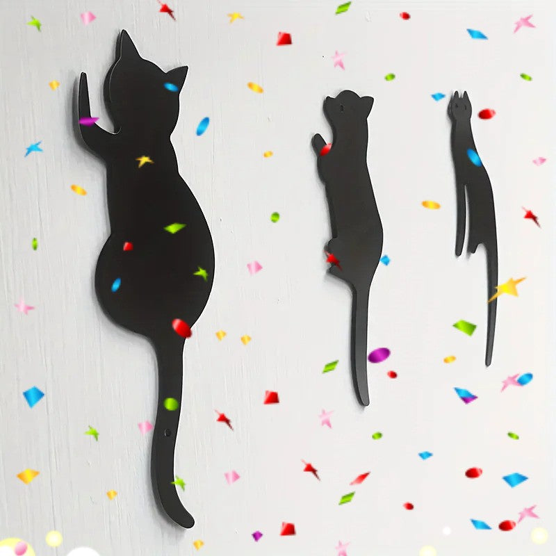 CIFbuy Cute Cat Metal Hooks 3-Pack Adhesive Wall Hanger for Robe Towel