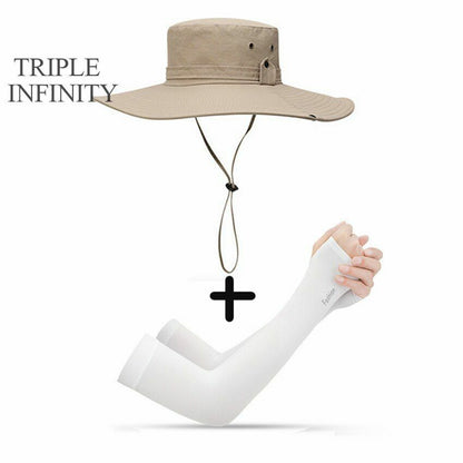 Bucket Hat Cowboy Summer Fishing Hiking Beach Waterproof Sun-proof Anti-UV Cap
