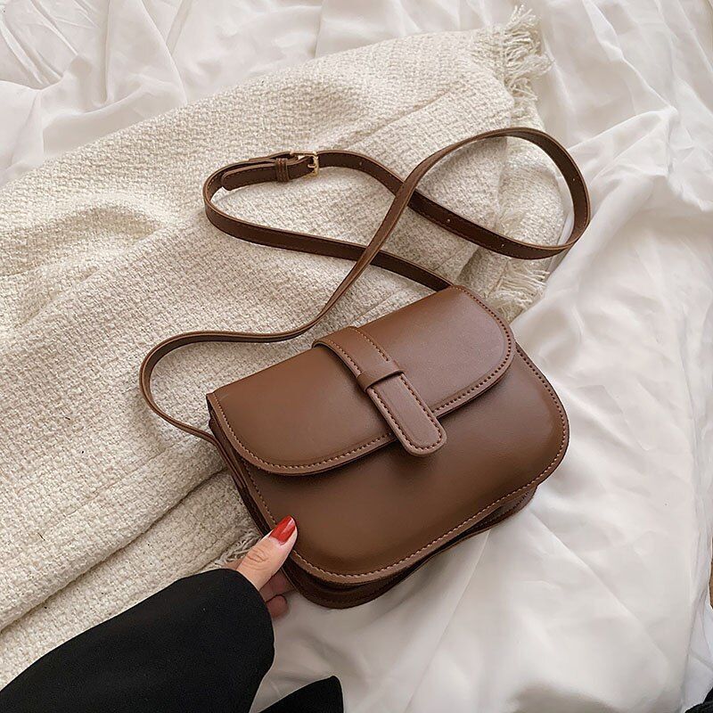 Solid Color Bag Green Leather Crossbody Shoulder Purse Fashion Handbag 20*16*7CM