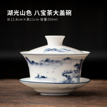 Eight Treasures Tea Sancai Gaiwan Tea Cup Household Ceramic Tea Bowl