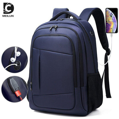 17 Inch Men Business Laptop USB Charger Backpack Travel Oxford School Bag Women