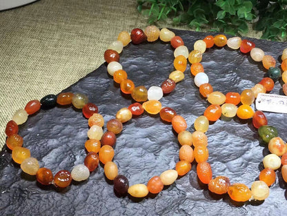 Rare Natural Gobi Desert Alashan Agate stone Prayer Pendant Bracelet