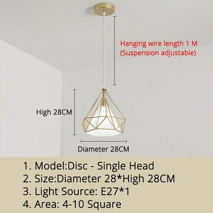 Nordic Pendant Lights Three-head Restaurant Pendant Dining Room Lamp Shop Front