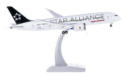 1:200 28CM Hogan AIR INDIA STAR ALLIANCE BOEING 787-8 Airplane ABS Plastic Model