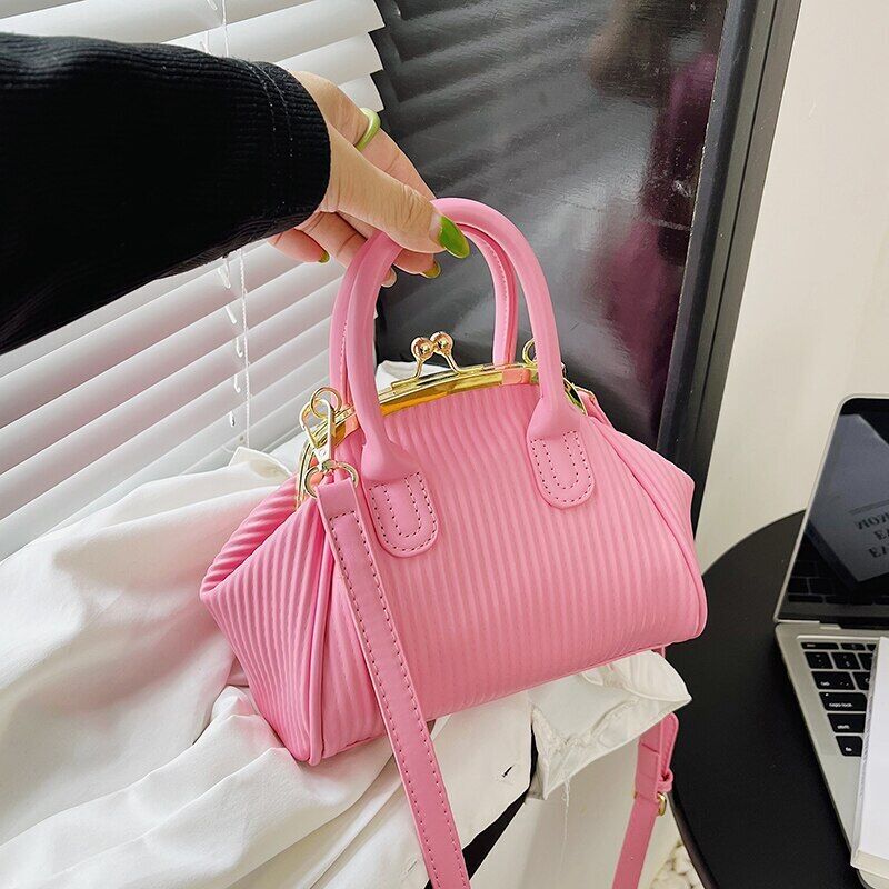 Pleated Handbag with Handle Shoulder Bag Women Clutch Purses Crossbody Bag