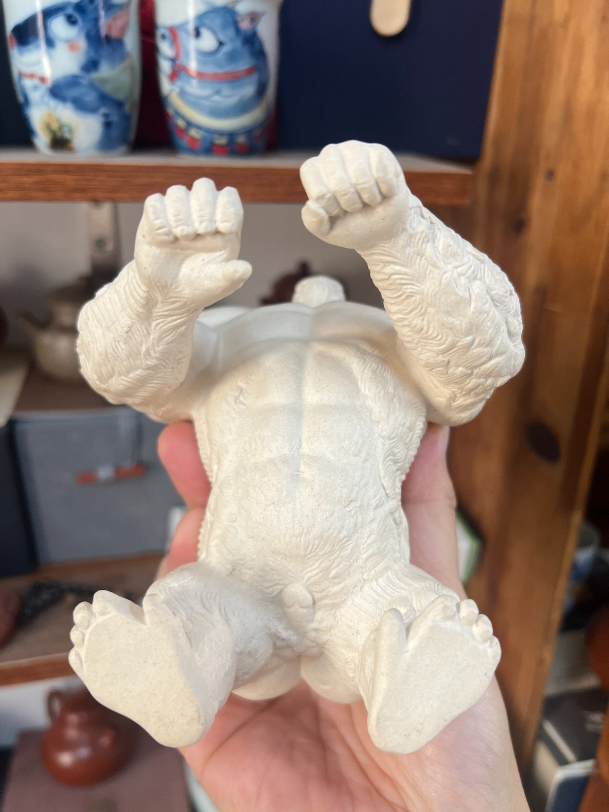 yixing accessories zisha tea pet King Kong decoration white Duan Clay gorilla