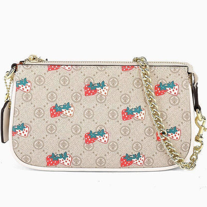 Mini Shoulder Bag Half Moon Underarm Pouch Strawberry Purse 20*5*12 CM Polyester