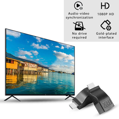 2Pcs 1080P HDMI Extender to RJ45 Over Cat 5e/6 Network LAN Ethernet HDTV Ada KY