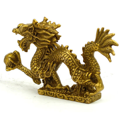 Chinese brass Dragon figurine Statue decoration
