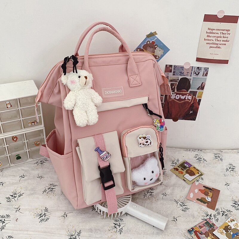 Purple Backpack Women Waterproof Fancy High School Bag Teenagers Travel Rucksack