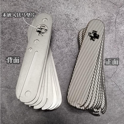 Titanium Alloy Handle Scale With back clip For 91mm Victorinox Swiss Army Knives