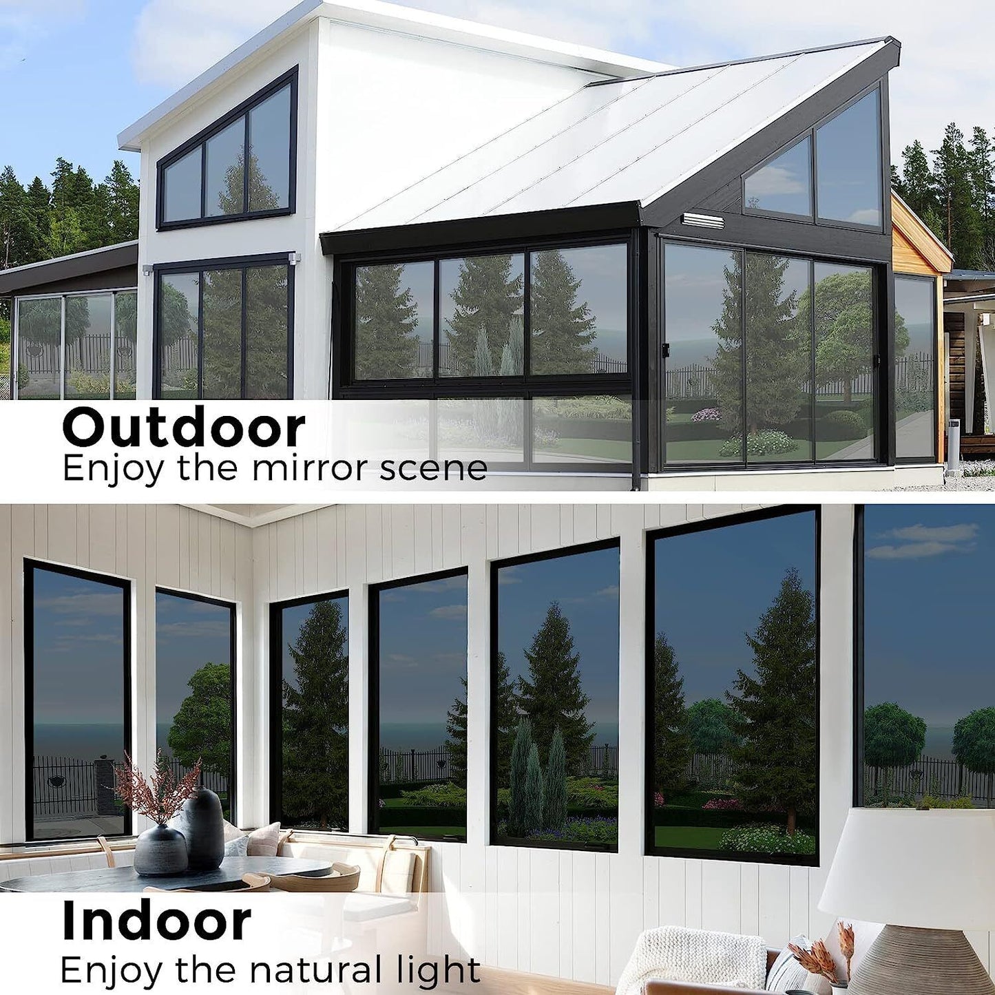 One Way Mirror Privacy Window Glass Film For Office Bedroom Bathroom Home DIY