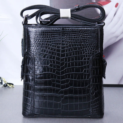 Handcrafted Nile Crocodile Skin Leather 10" Men's Luxury Shoulder/Messenger bag