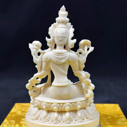 12cm New Green Mother Buddha Statue Worshipping Home Decoration