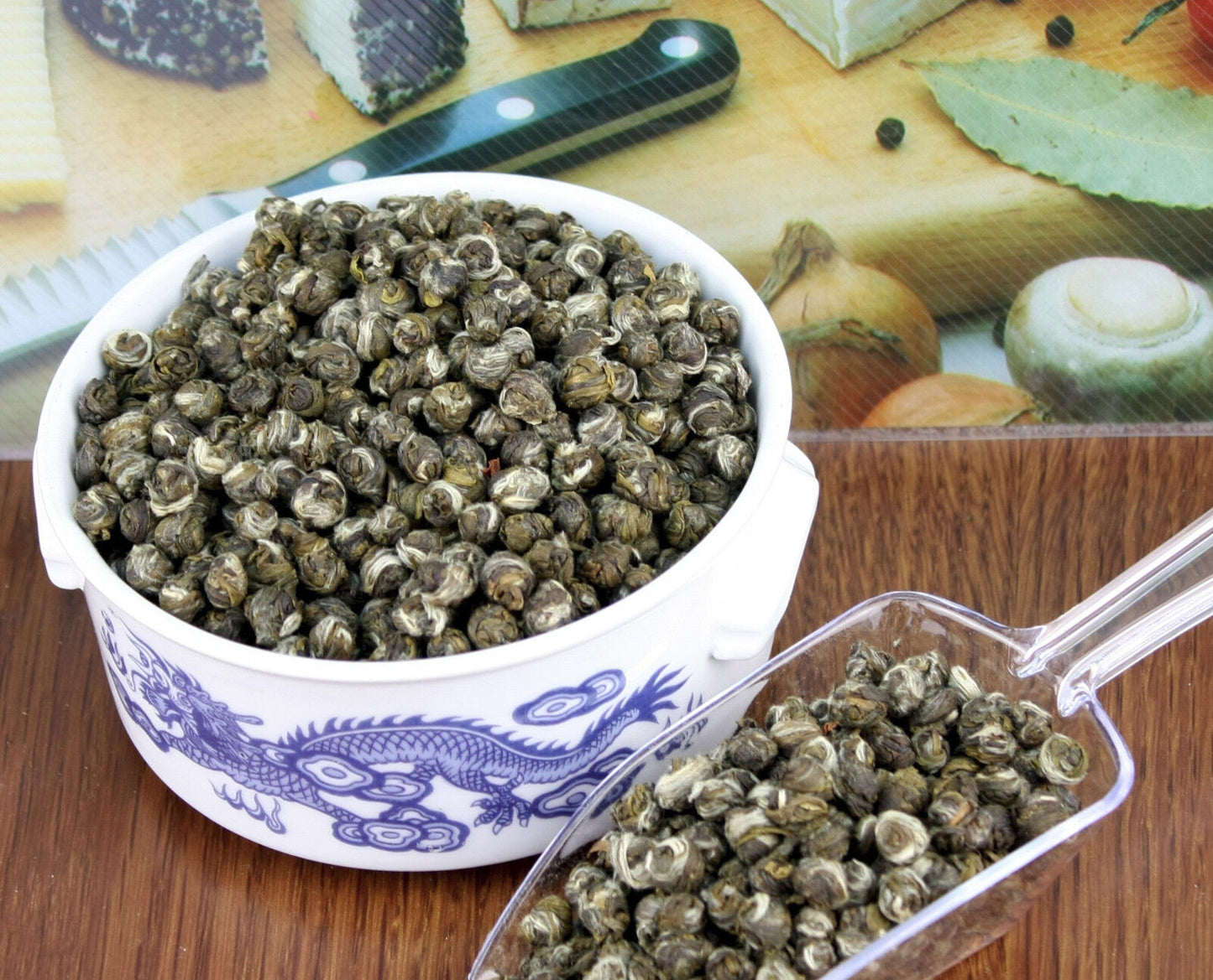 100% Organic Grade China Jasmine Dragon Pearl Green Tea