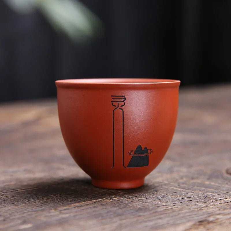 1Pc Yixing Handmade Purple Clay Teacup Dahongpao Tea Bowl Travel Portable
