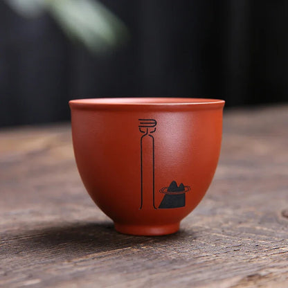1Pc Yixing Handmade Purple Clay Teacup Dahongpao Tea Bowl Travel Portable