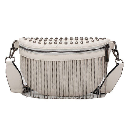 Tassel Leather Crossbody Chest Bag Women Waist Bag Woman Chest Bag Travel Pack