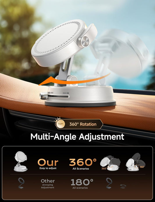 Car Phone Holder for Magsafe [Ultra Magnetic & Clip Arm] 360° Adjustable Car Pho