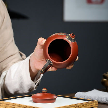Teteras Marked Teapot Ball Shaped Infuser Holes Real Yixing Zisha Xishi Pot