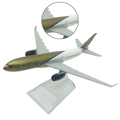 1:400 Scale 16cm GULF A330 Airplane Model W/ Base Alloy Aircraft Plane Decor