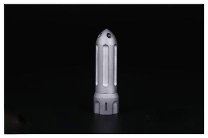 Titanium Alloy Rocket Shape Pill Case Holder Container Keychain Necklace Pendant