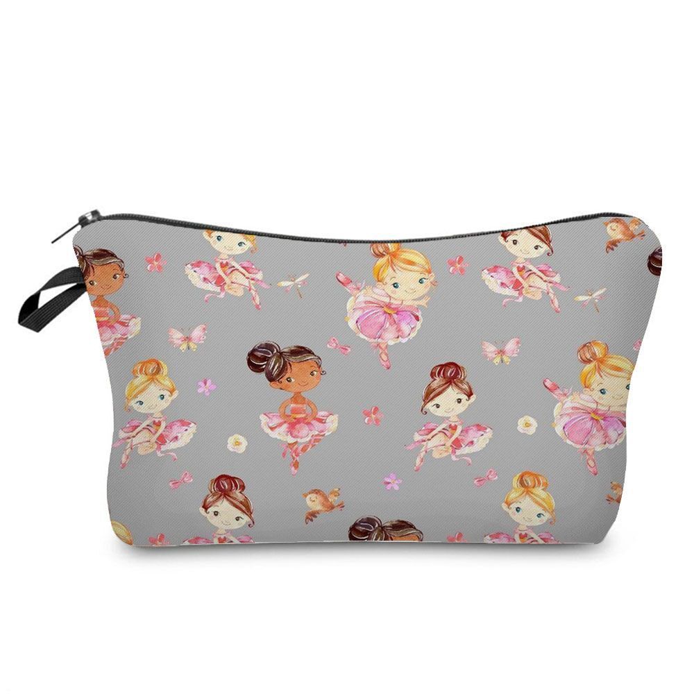 Makeup Bags Dancer Print Cosmetic Case Toiletries Organizer Traveling Polyester