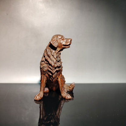 Wood Carving Foo Dog Statue Lovely Home Decor Ornaments Chesapeake Bay Retriever