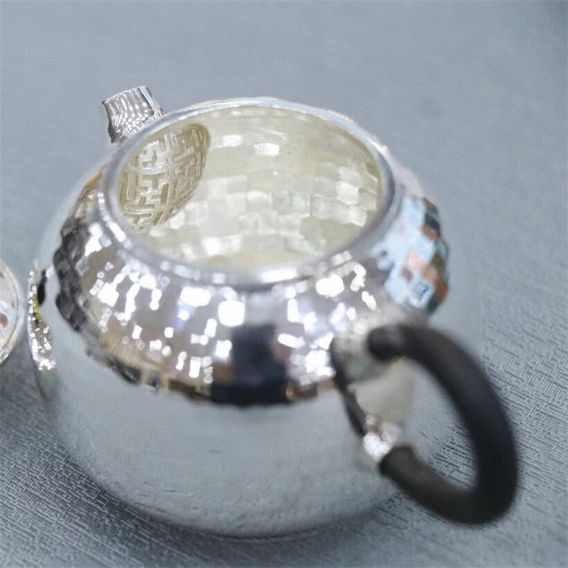 65g 75ml Pure Silver Tea Pot Full Handmade Pot Mini Sterling Silver Teaware Pot