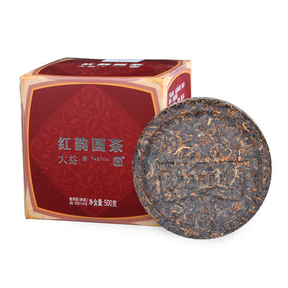 TAETEA Red Rhyme Round Tea Menghai Tea Factory Dayi Pu'er Tea Ripe