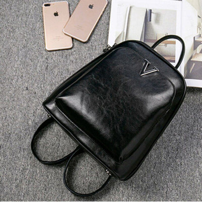 Oil Wax Genuine Leather Backpack Crossbody Shoulder Bags Cowhide School Daypack