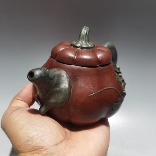 Chinese Yixing Zisha Clay Handmade Exquisite Kung Fu Tea Set Teapot （南瓜壶 底款：蒋蓉）