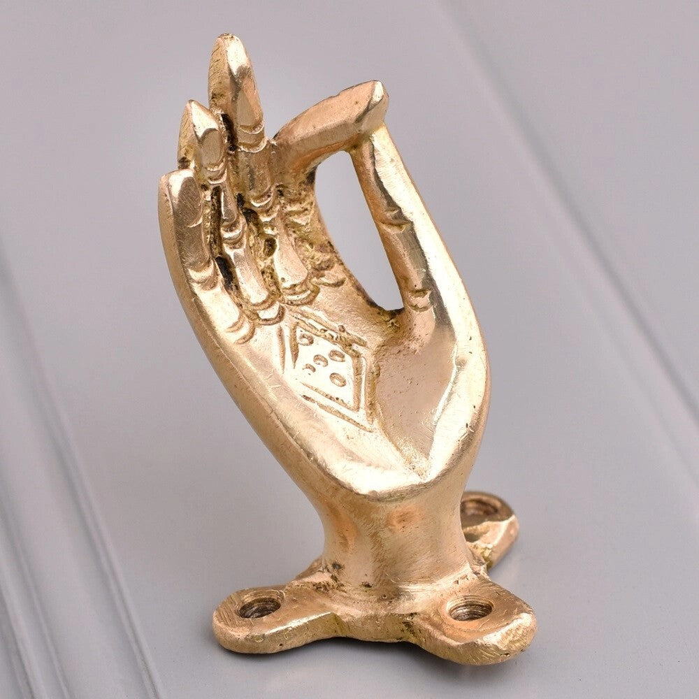 Set of 2 Antique Look Handmade Mudra Brass Drawer Handle in Golden Finish