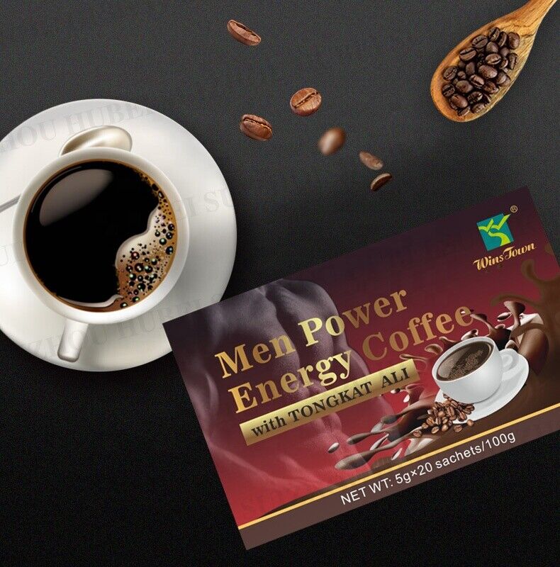 Men Power Energy Coffee Active Instant Black Coffee Maka Ginseng Coffee 5g*20bag